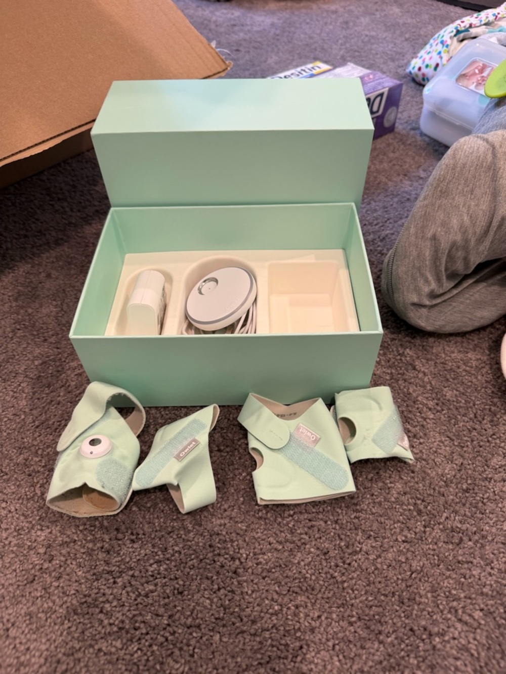 Owlet Mint Green Kids Safety Monitor Kit with Wrist & Ankle Bands